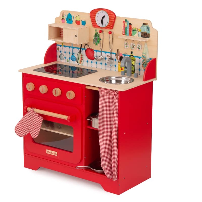 MOULIN ROTY CUCINA IN LEGNO ROSSO CON LUCI E SUONI LA GRANDE FAMILLE 632426