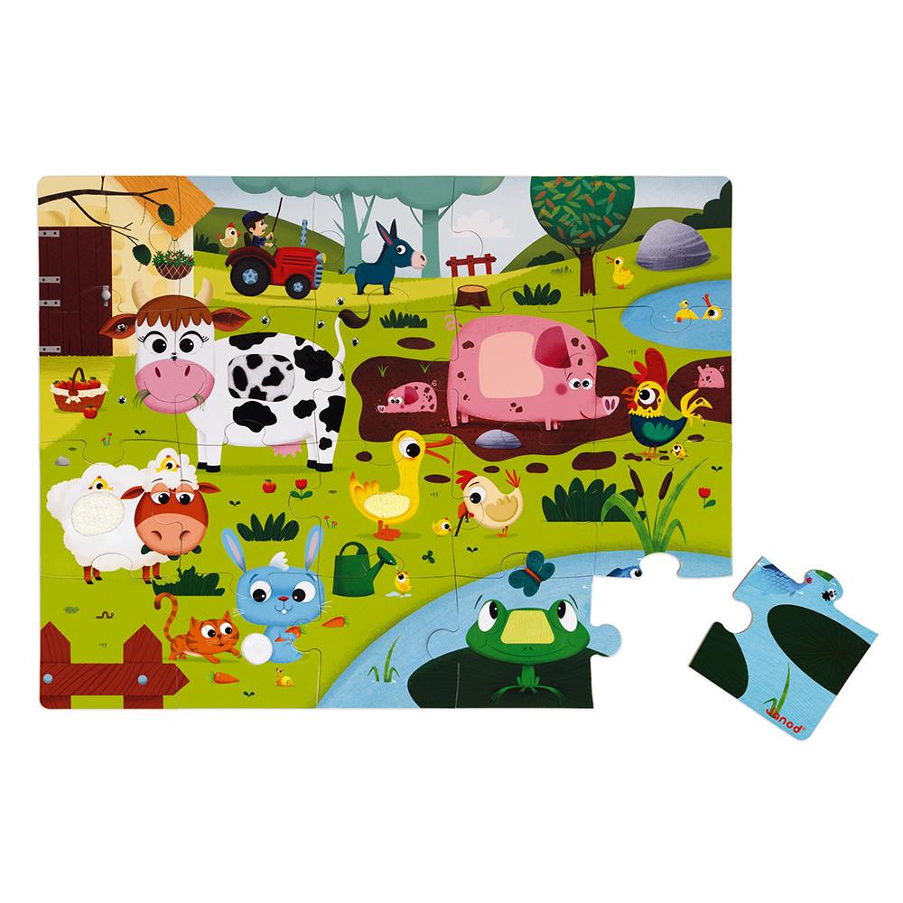 JANOD PUZZLE TATTILE GLI ANIMALI DELLA FATTORIA 20 PEZZI J02772