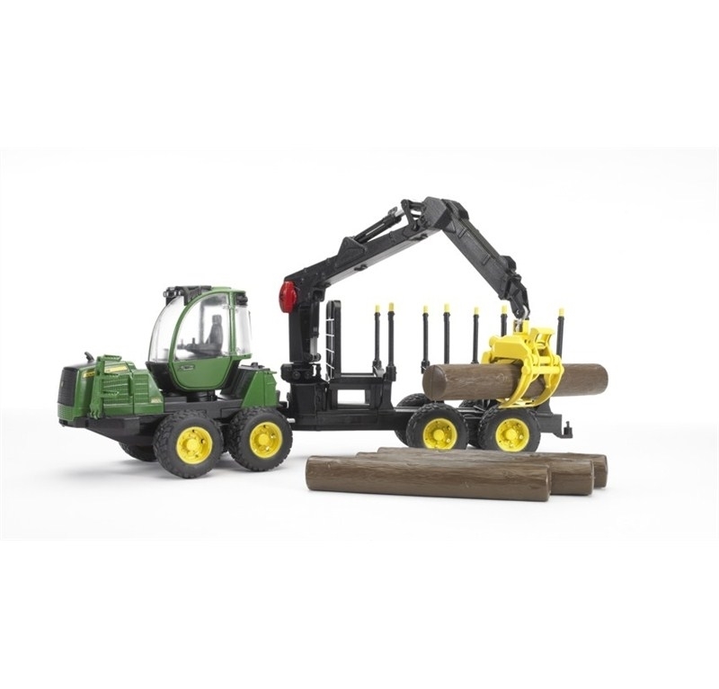 BRUDER JOHN DEERE TRATTORE 4 TRONCHI CON BRACCIO MECCANICO 2133