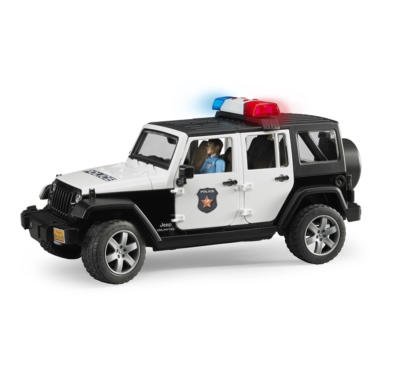 BRUDER JEEP WRANGLER UNLIMITED RUBICON CON POLIZIOTTO, LUCI E SUONI 2526