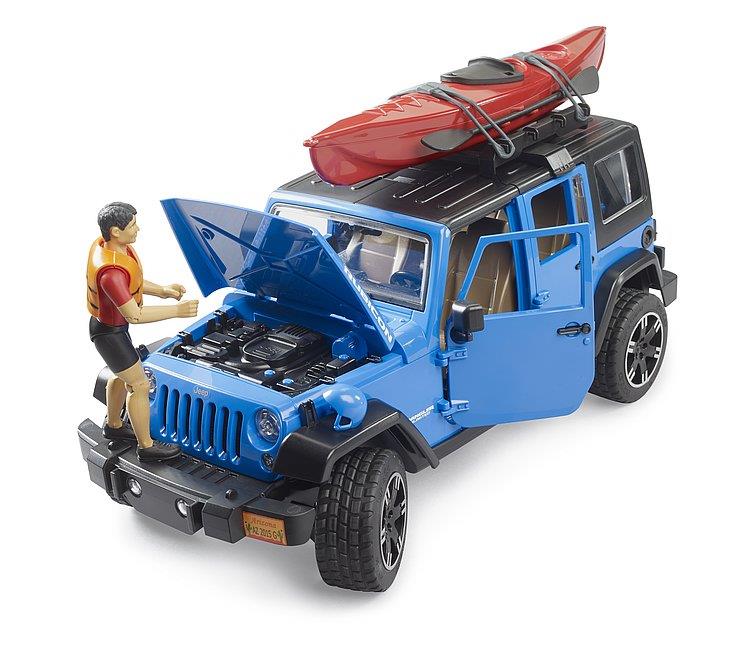 BRUDER JEEP WRANGLER RUBICON UNLIMITED CON KAYAK E KAYAKER 02529