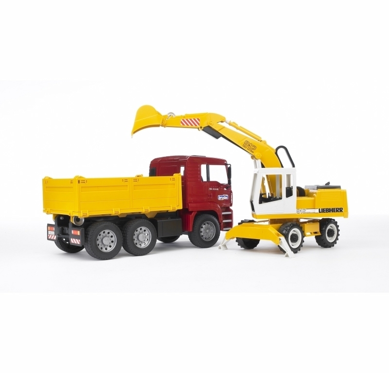 BRUDER CAMION MAN TGA CON SCAVATRICE LIEBHERR 2751