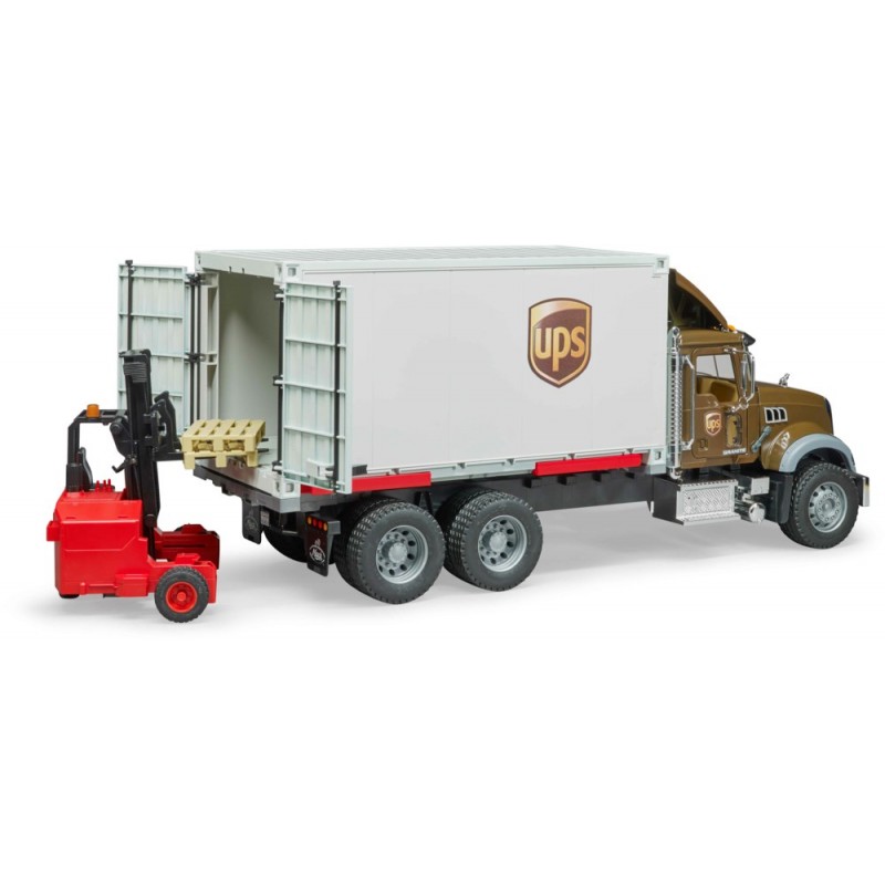 BRUDER  MACK GRANITE CAMION UPS PORTACONTAINER CON MULETTO  2828<br />