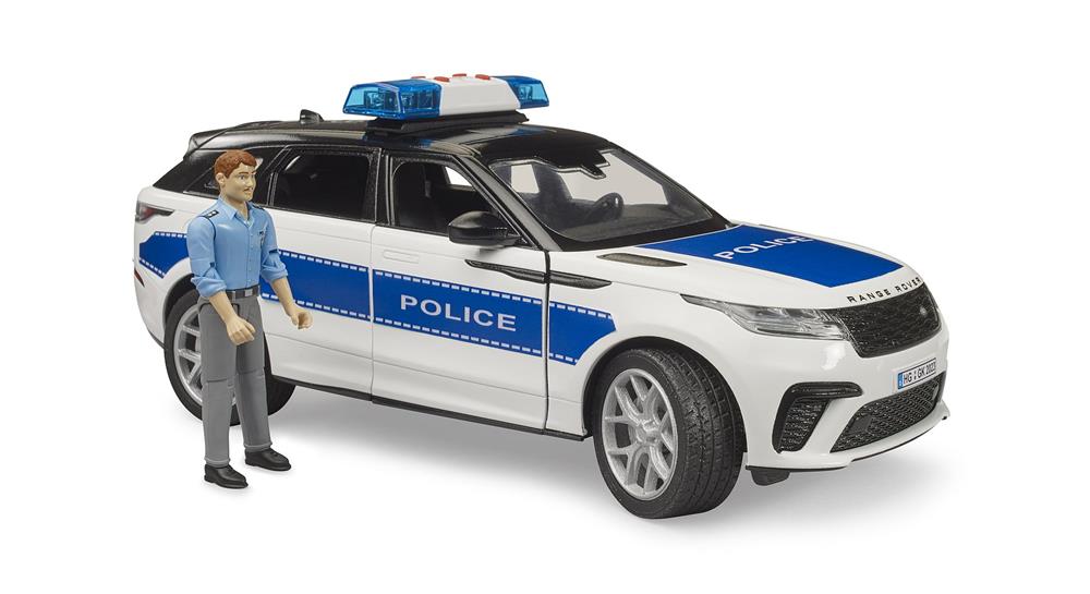 BRUDER RANGE ROVER VELAR AUTO DELLA POLIZIA CON POLIZIOTTO 02890