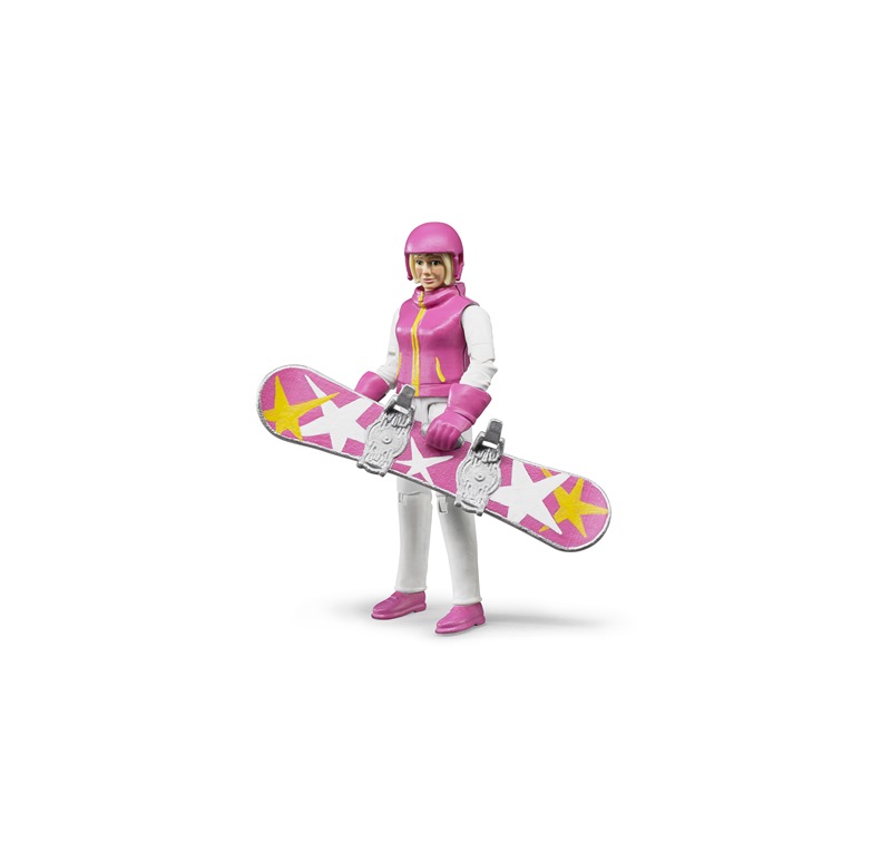 BRUDER RAGAZZA SU SNOWBOARD CON ACCESSORI 60420