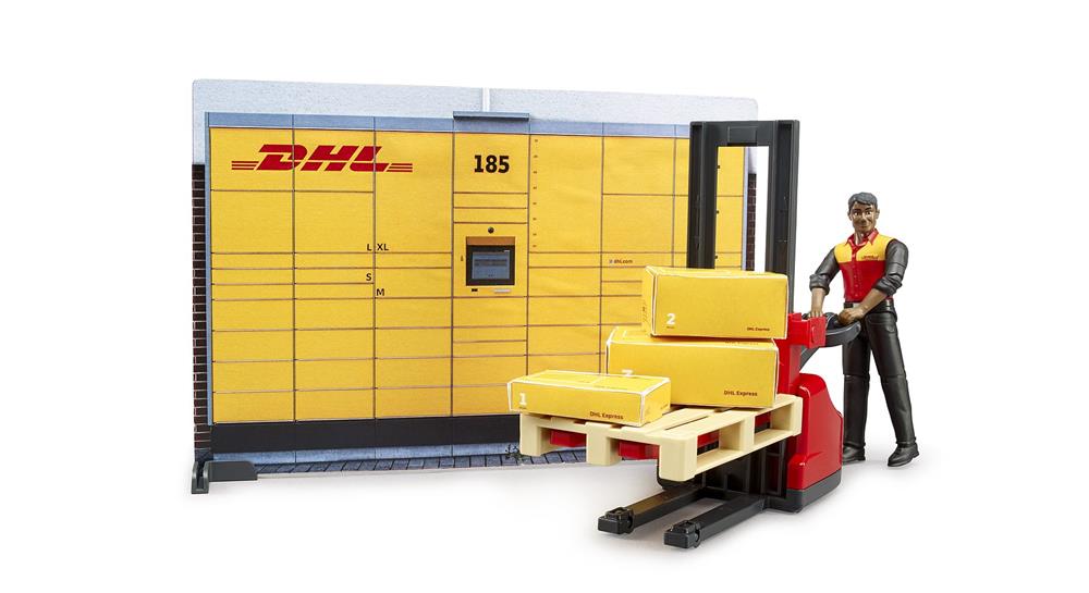 BRUDER CENTRO SPEDIZIONI DHL CON ACCESSORI E TRANSPALLET MANUALE 62251