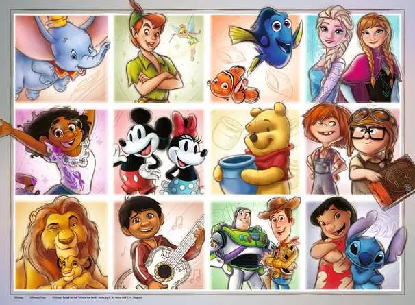 RAVENSBURGER PUZZLE DISNEY MULTICHARACTER XXL 100 PZ 04118