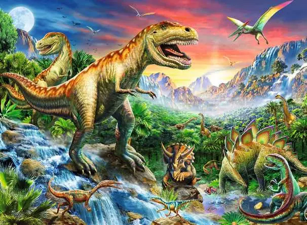 RAVENSBURGER PUZZLE L'ERA DEI DINOSAURI XXL 100 PZ 10665