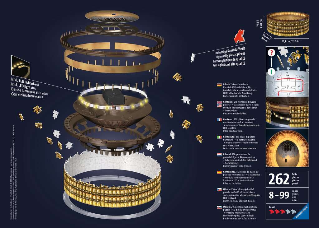 RAVENSBURGER 3D BUILDING COLOSSEO NIGHT EDITION 11148