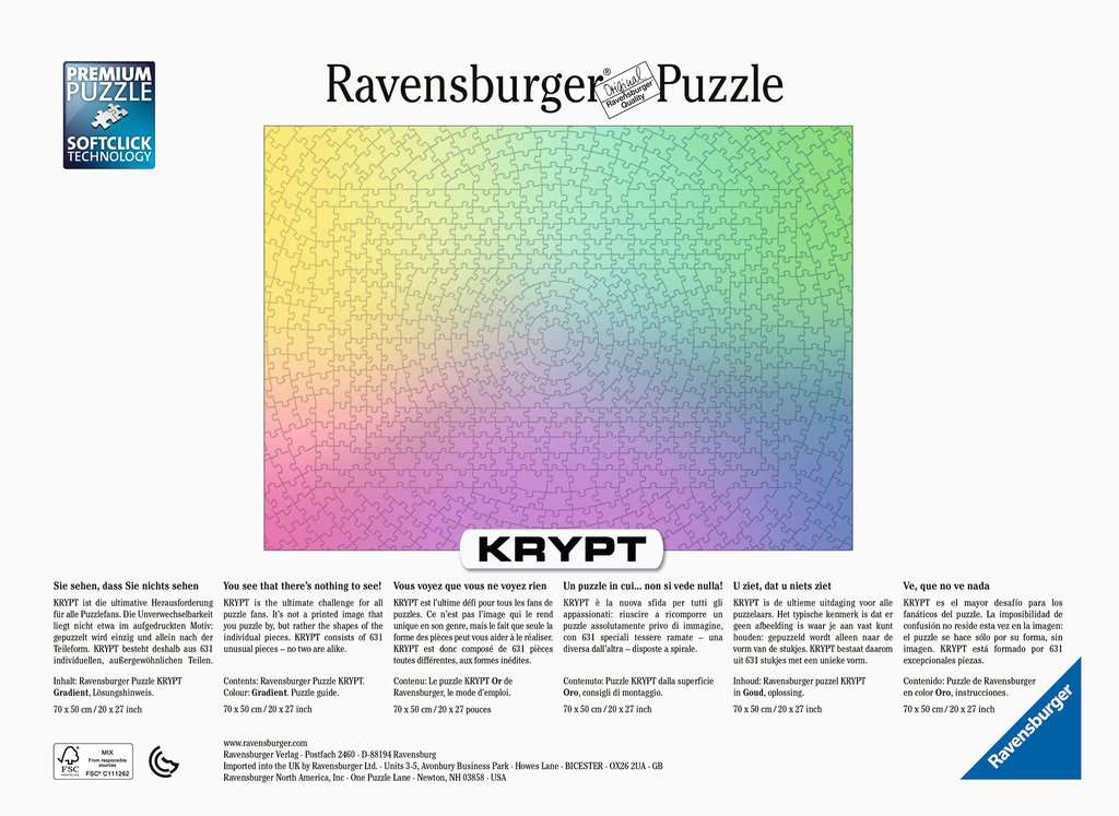 RAVENSBURGER  KRYPT GRADIENT 631 PEZZI 16885