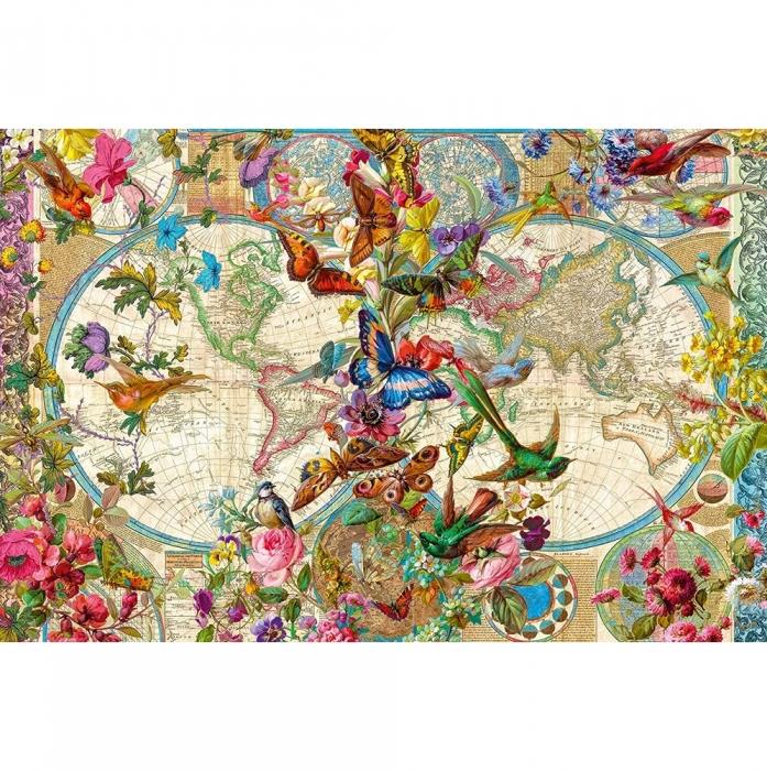 RAVENSBURGER PUZZLE MAPPA DEL MONDO FLORA E FAUNA 3000 PZ 17117