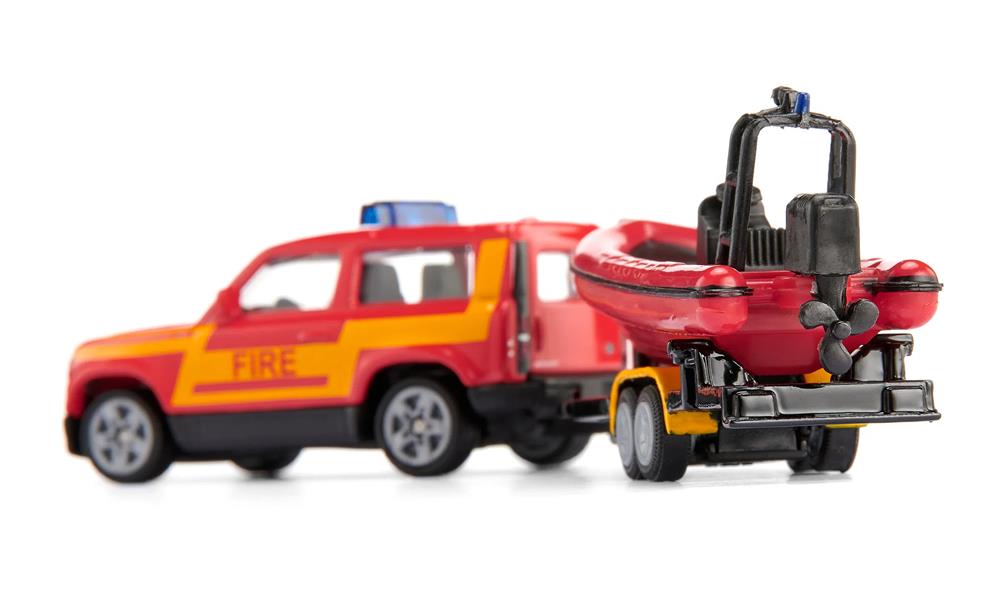 SIKU LAND ROVER DEFENDER VVF CON BARCA DI SALVATAGGIO 1608