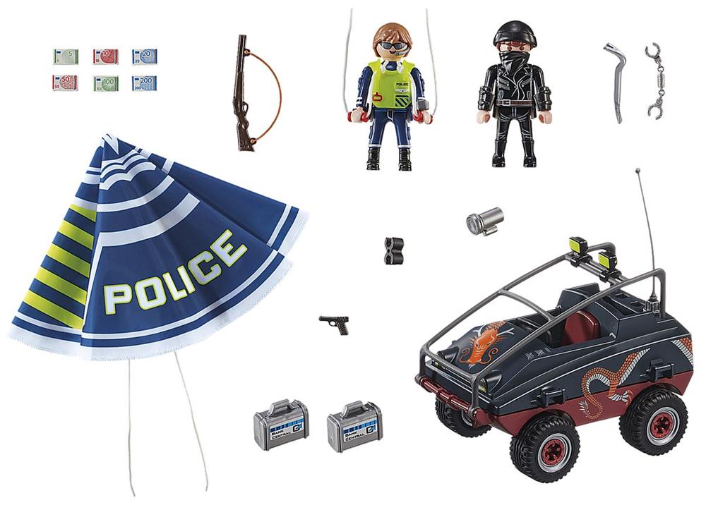 PLAYMOBIL PARACADUTE DELLA POLIZIA E VEICOLO 70781