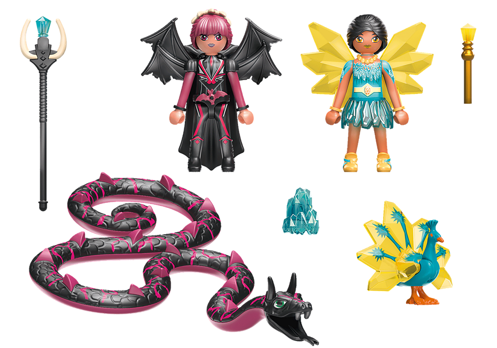 PLAYMOBIL AYUMA CRYSTAL FAIRY E BAT FAIRY CON I COMPAGNI ANIMALI 70803