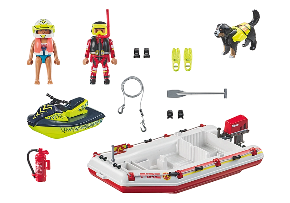 PLAYMOBIL ACTION HEROES GOMMONE DEI POMPIERI E ACQUASCOOTER 71464