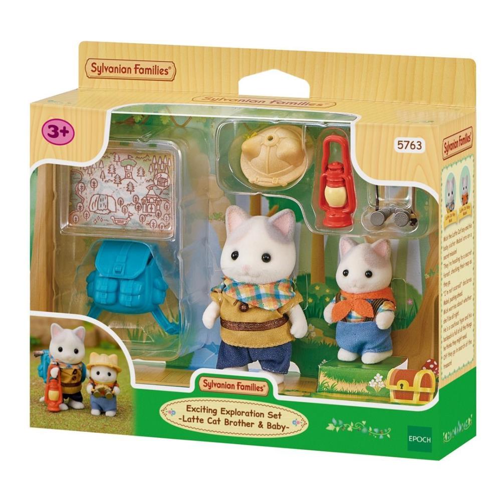 SYLVANIAN FAMILIES SET DA ESPLORAZIONE - FRATELLO E BEBE' GATTO LATTE 5763