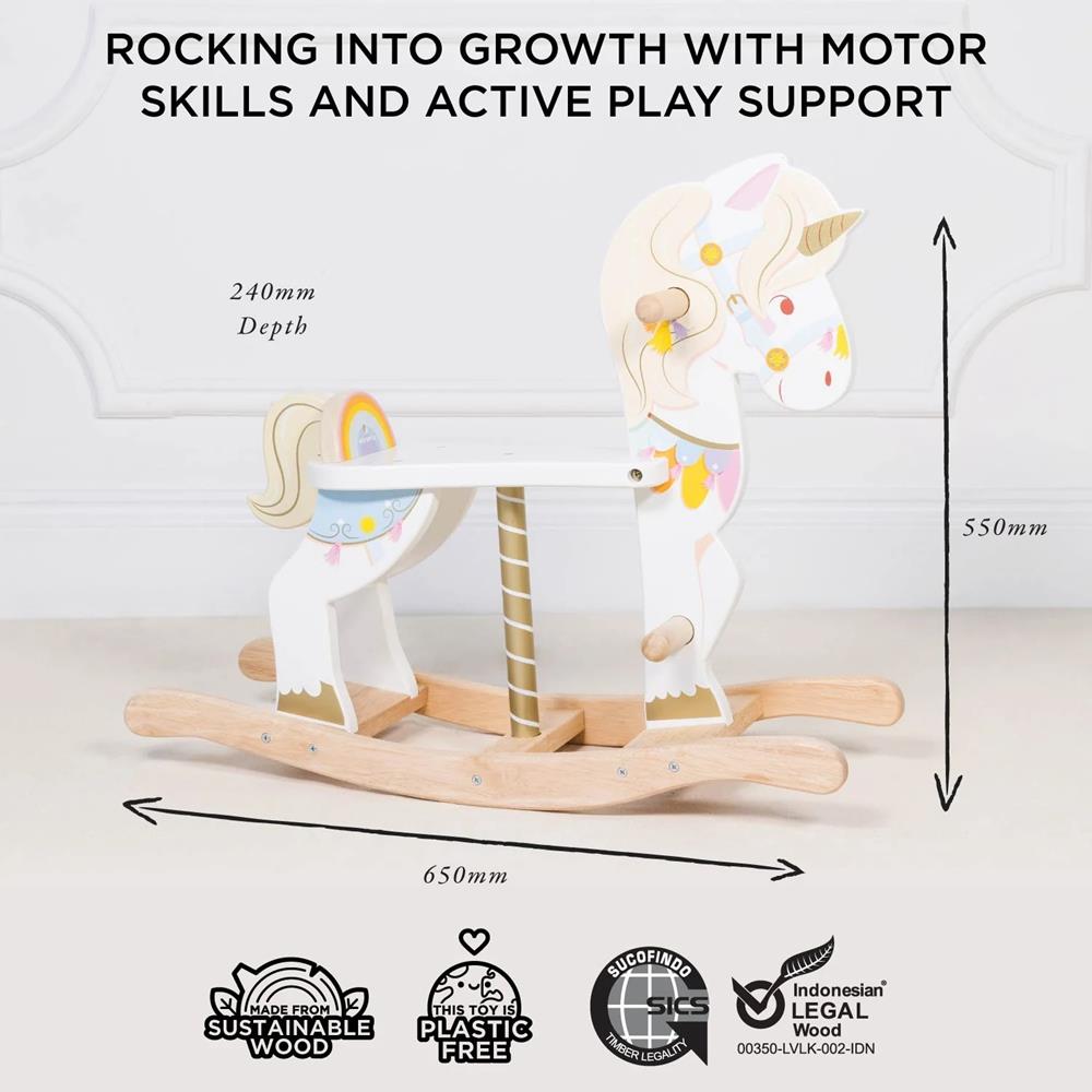 LE TOY VAN UNICORNO A DONDOLO IN LEGNO PL134