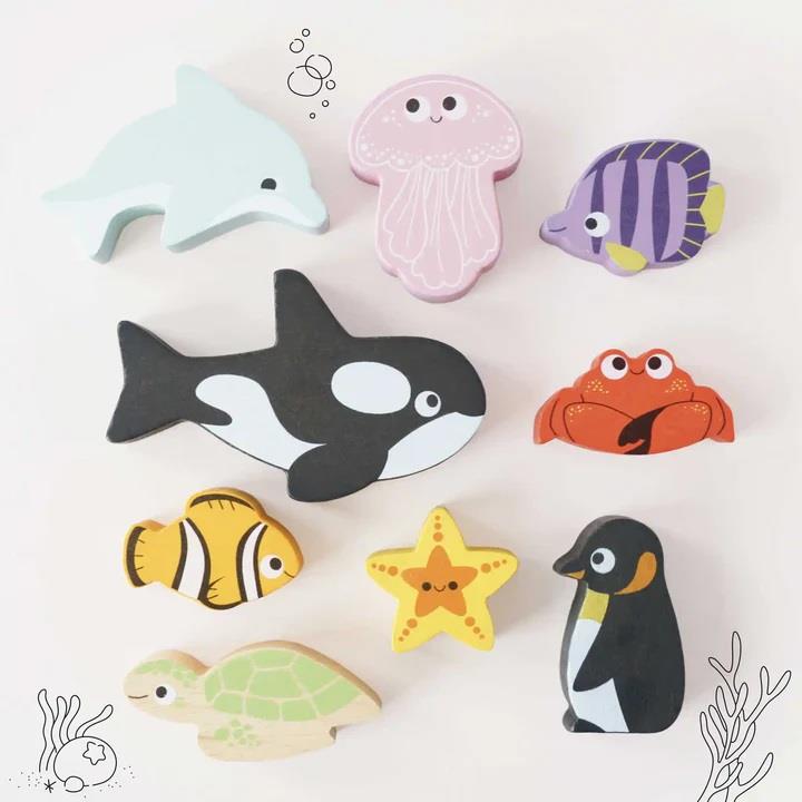 LE TOY VAN ANIMALI DELL'OCEANO IMPILABILI PL139