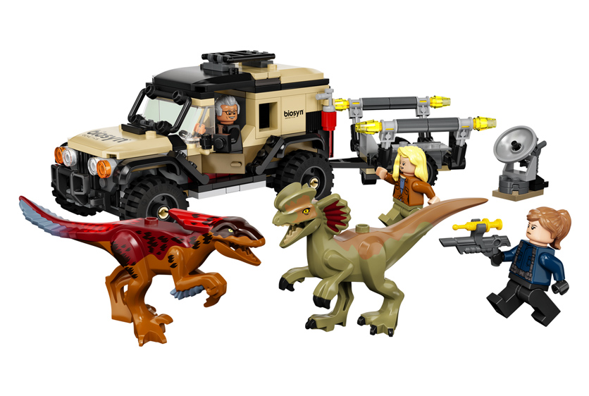 LEGO JURASSIC WORLD TRASPORTO DEL PIRORAPTOR E DEL DILOFOSAURO 76951