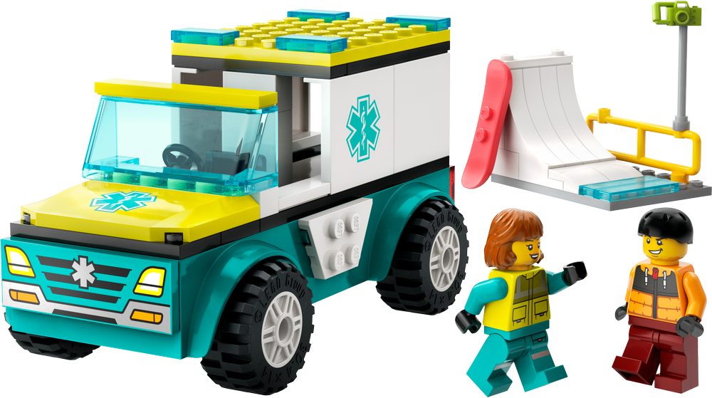 LEGO CITY AMBULANZA DI EMERGENZA E SNOWBOARDER 60403