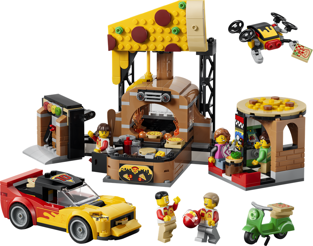 LEGO CITY CENTRO DI CONSEGNA PIZZE CON VEICOLI 60496