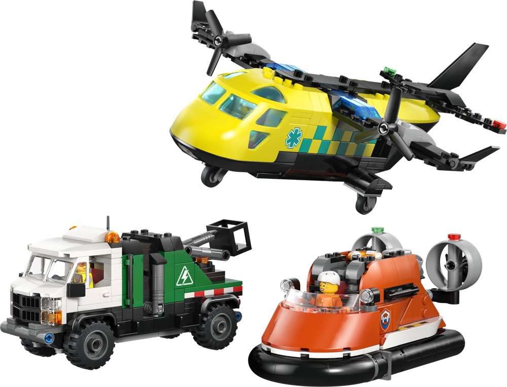 LEGO CITY REMIX AEREO, CAMION DI SERVIZIO E HOVERCRAFT 60505