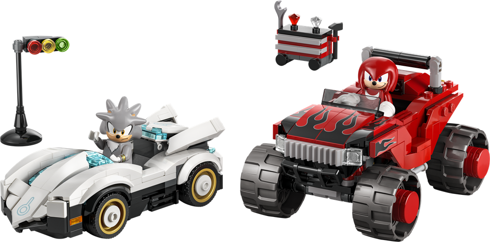 LEGO SONIC THE HEDGEHOG™ AUTO DI SILVER VS. MONSTER TRUCK DI KNUCKLES 77118