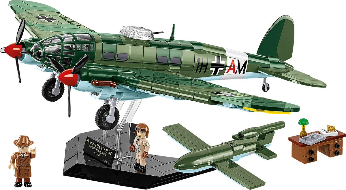 COBI HISTORICAL COLLECTION WWII HEINKEL HE 111 H-22 WITH V1 FLYING BOMB - EXECUTIVE EDITION 5771 COBI HISTORICAL COLLECTION WWII HEINKEL HE 111 H-22 WITH V1 FLYING BOMB - EXECUTIVE EDITION 5771