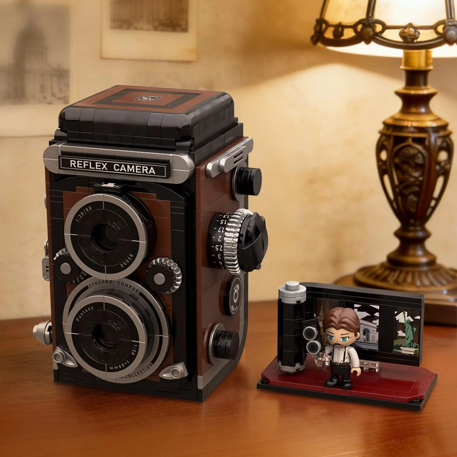 PANTASY SET DI MATTONCINI RETRÒ - FOTOCAMERA REFLEX A DOPPIO OBIETTIVO PAN85050