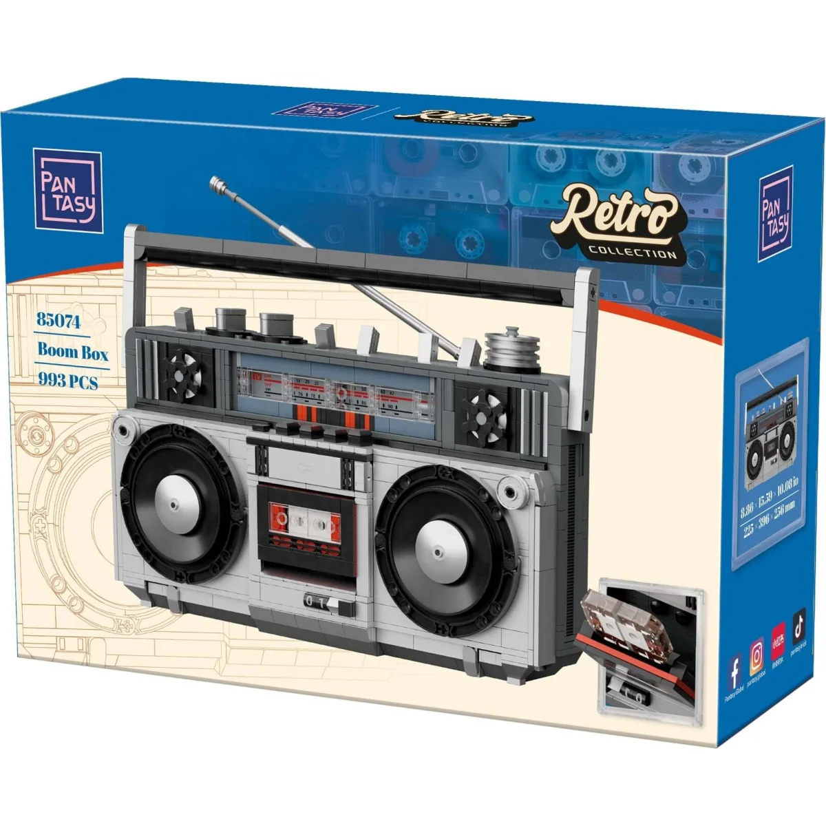 PANTASY SET DI MATTONCINI RETRÒ - STEREO PORTATILE ANNI '80 PAN85074