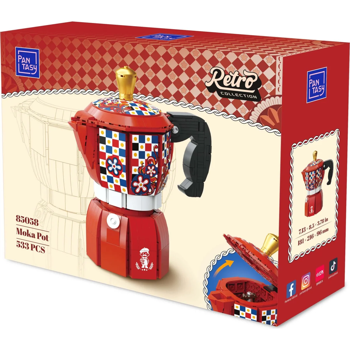 PANTASY SET DI MATTONCINI RETRÒ - LA MOKA DEL CAFFÈ PAN85058