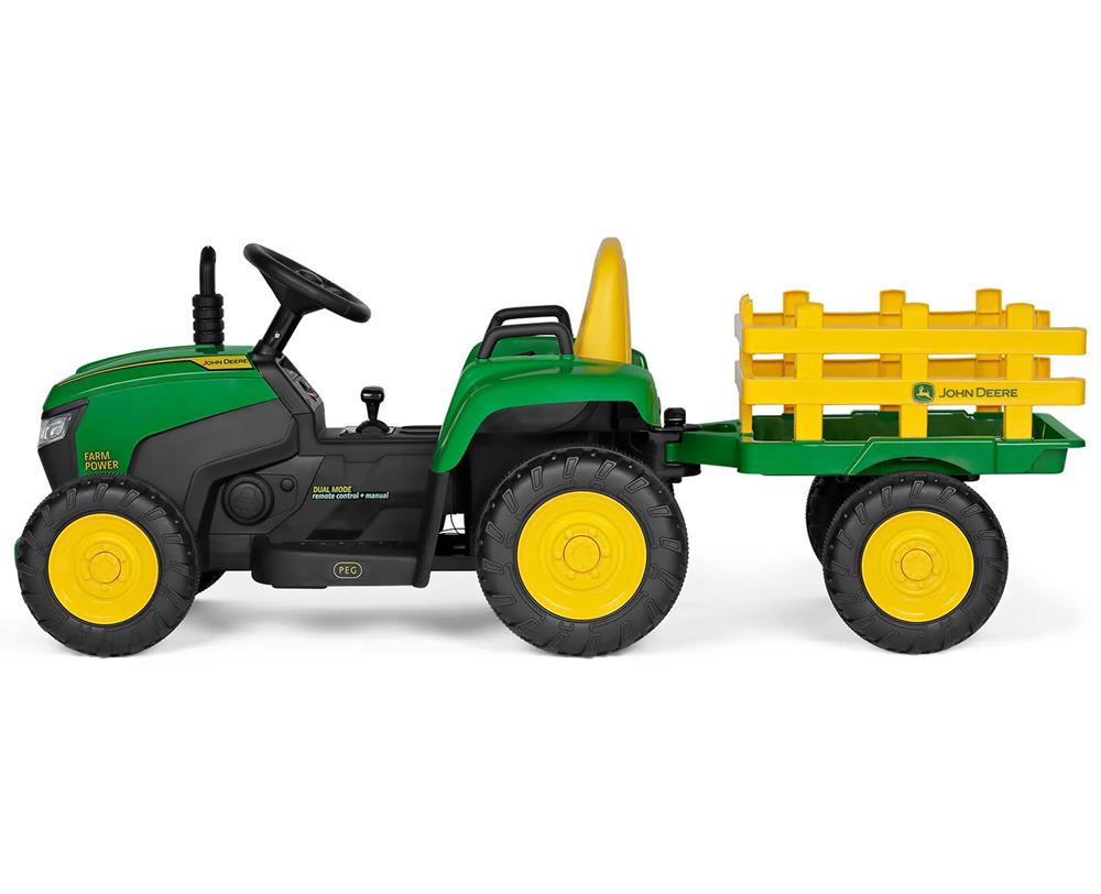 PEG PEREGO TRATTORE JOHN DEERE FARM POWER CON RIMORCHIO IGOR0120