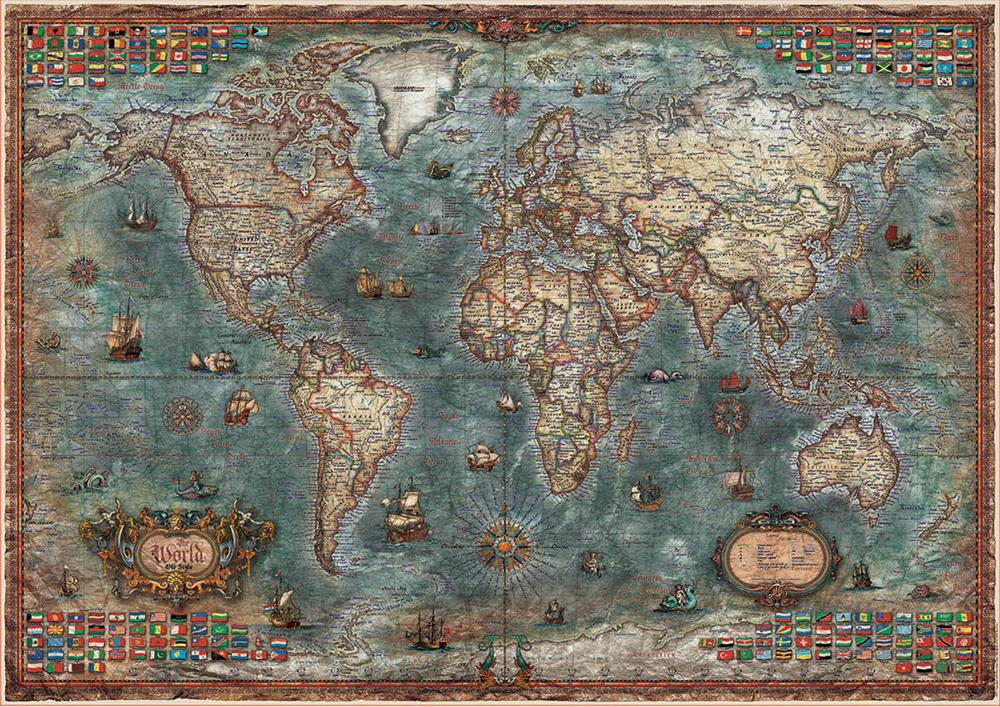 EDUCA MAPPAMONDO STORICO - HISTORICAL WORLD MAP 8000 PZ 18017