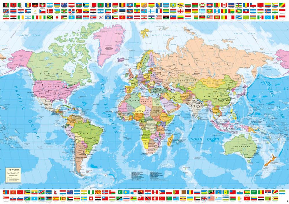 EDUCA PUZZLE MAPPA POLITICA DEL MONDO - POLITICAL WORLDMAP - 1500 PZ 18500