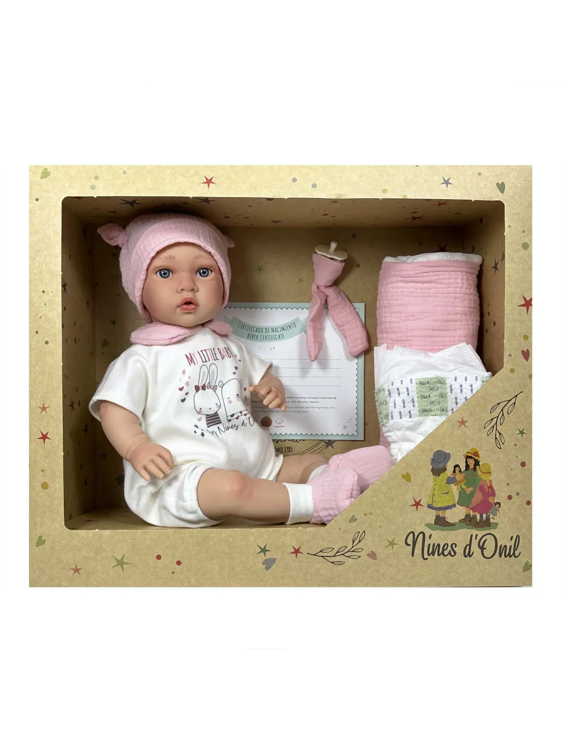 NINES D'ONIL BAMBOLA LITTLE SUSETTE REBORN PINK 40 CM 0262