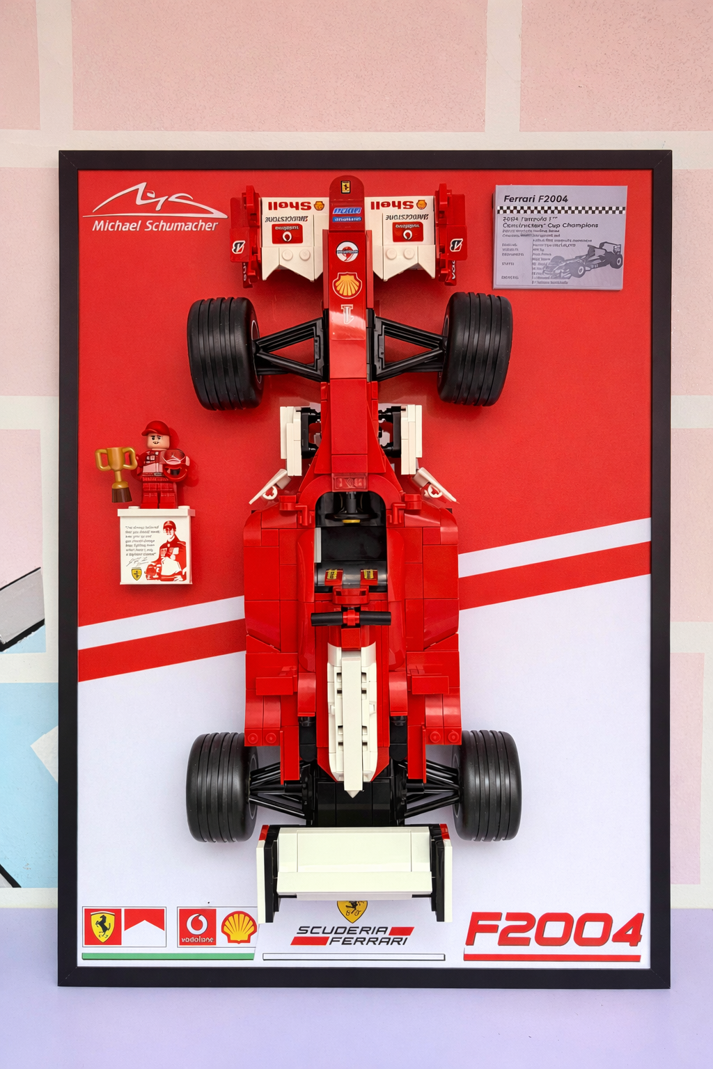 BRICK FRAME CORNICE VINTAGE FRAME PER LEGO® SCHUMACHER FERRARI F2004 11375
