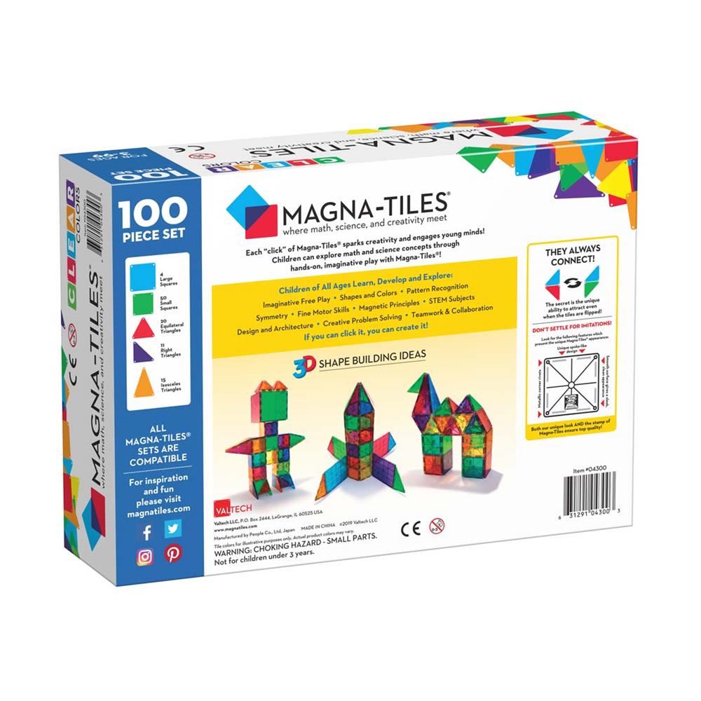 MAGNA-TILES CLEAR COLORS - 100 ELEMENTI 04300