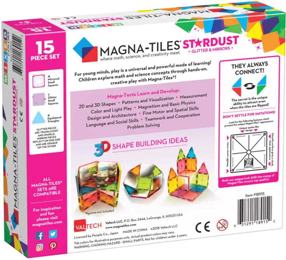 MAGNA-TILES STARDUST - 15 ELEMENTI 18915