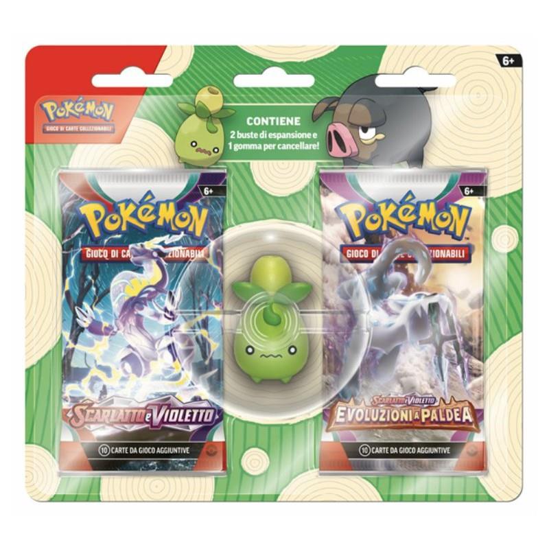 GAMEVISION POKEMON BLISTER 2 BUSTE CON GOMMA PER CANCELLARE LECHONK PK60358-I