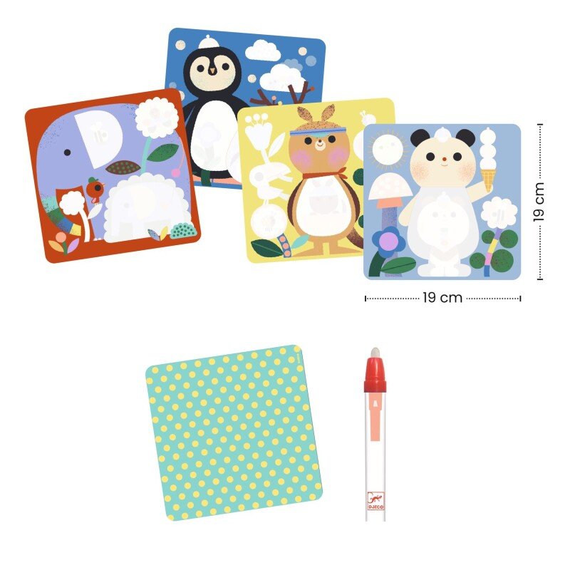 DJECO MAGIC COLORING. PEEKABOO! BABY ANIMALS AROUND THE WORLD DJ00952