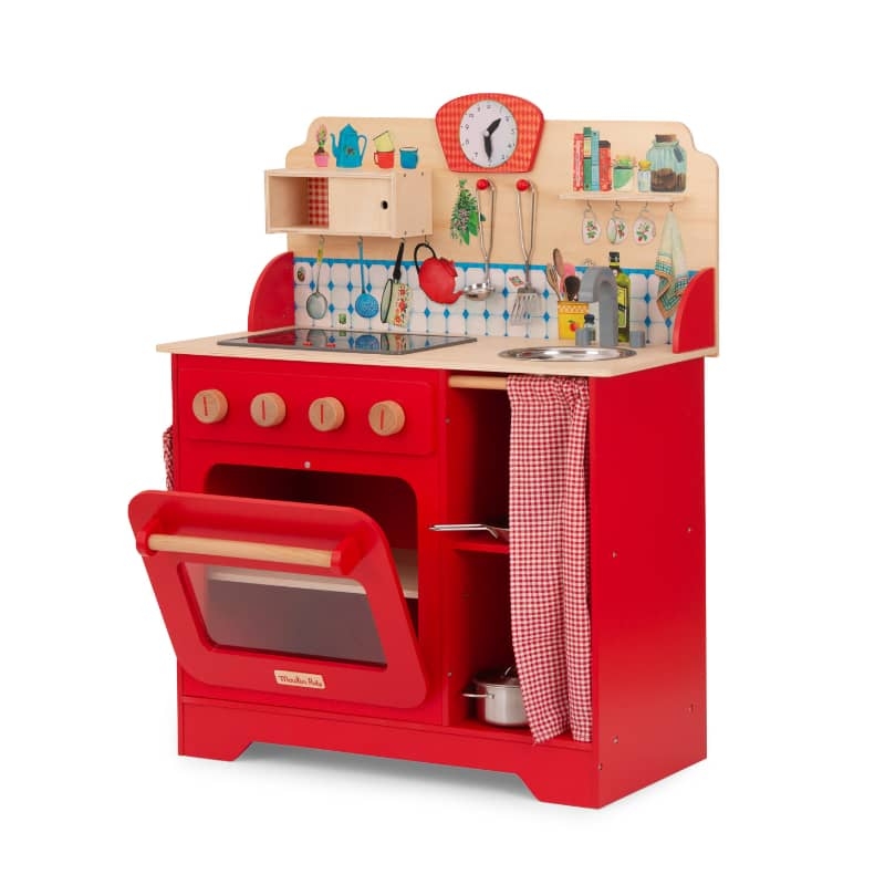 MOULIN ROTY CUCINA IN LEGNO ROSSO CON LUCI E SUONI LA GRANDE FAMILLE 632426