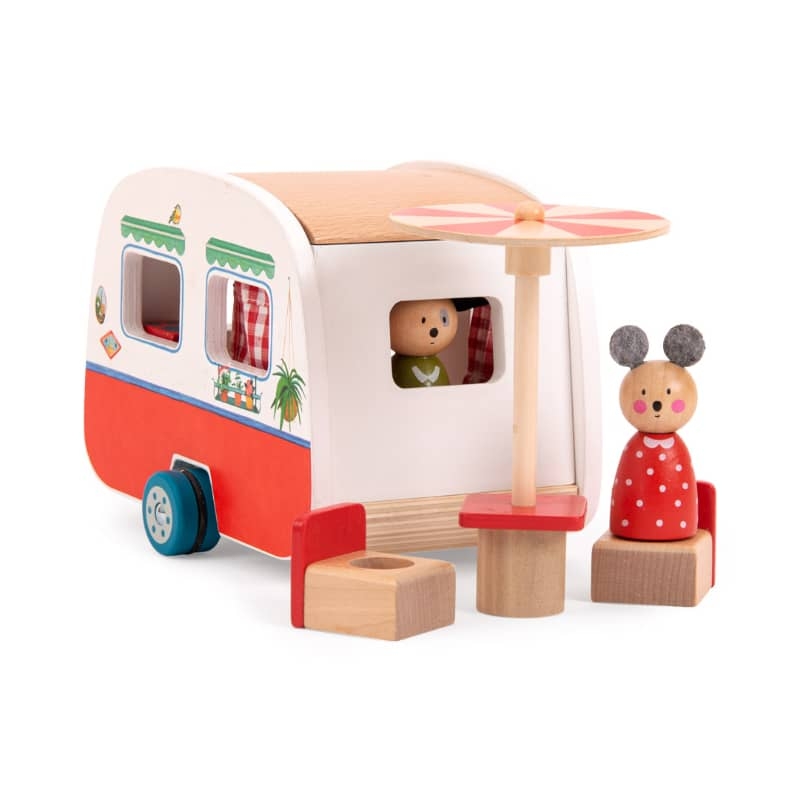 MOULIN ROTY ROULOTTE IN LEGNO CON ACCESSORI, LA GRANDE FAMILLE 632432