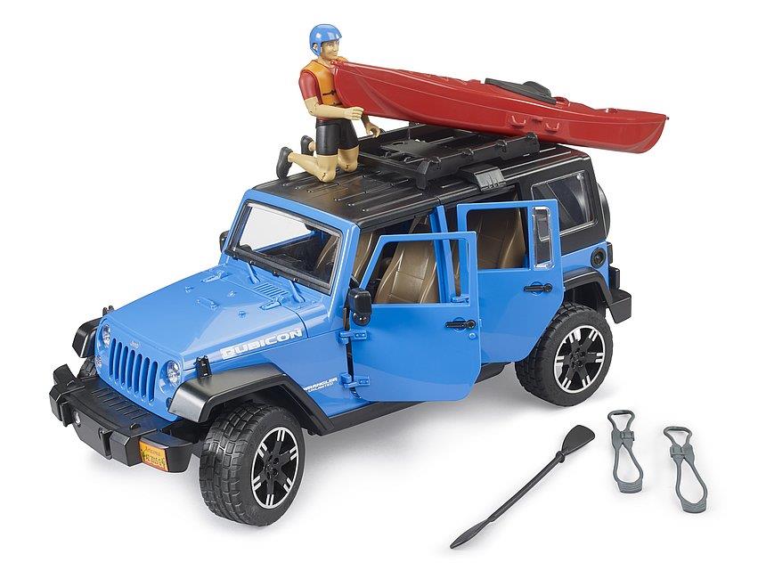 BRUDER JEEP WRANGLER RUBICON UNLIMITED CON KAYAK E KAYAKER 02529