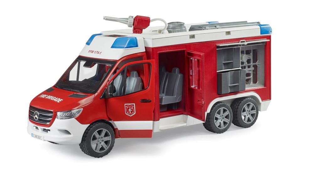 BRUDER MB SPRINTER AUTOPOMPA ANTINCENDIO CON MODULO LUCI E SUONI 02680