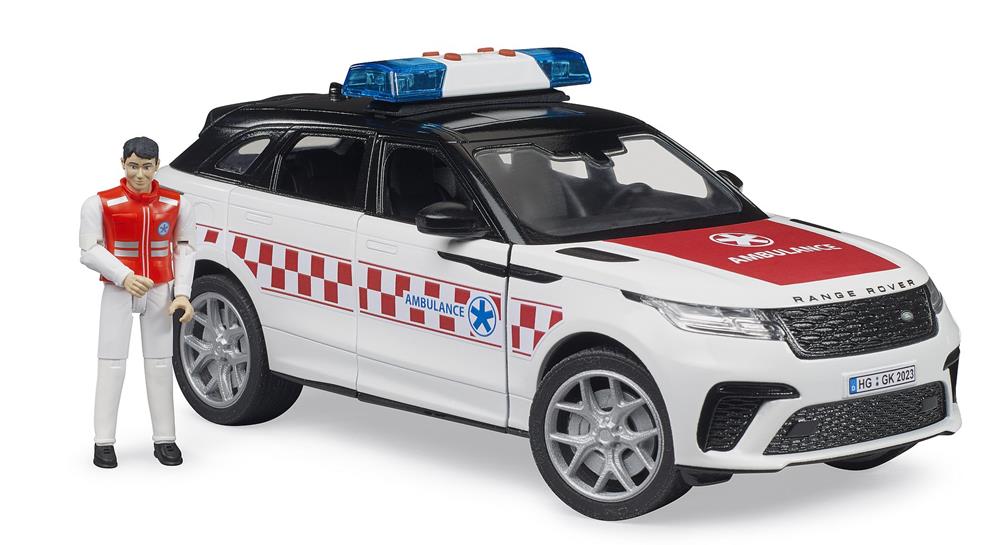 BRUDER RANGE ROVER VELAR VEICOLO DI EMERGENZA CON CONDUCENTE 02885