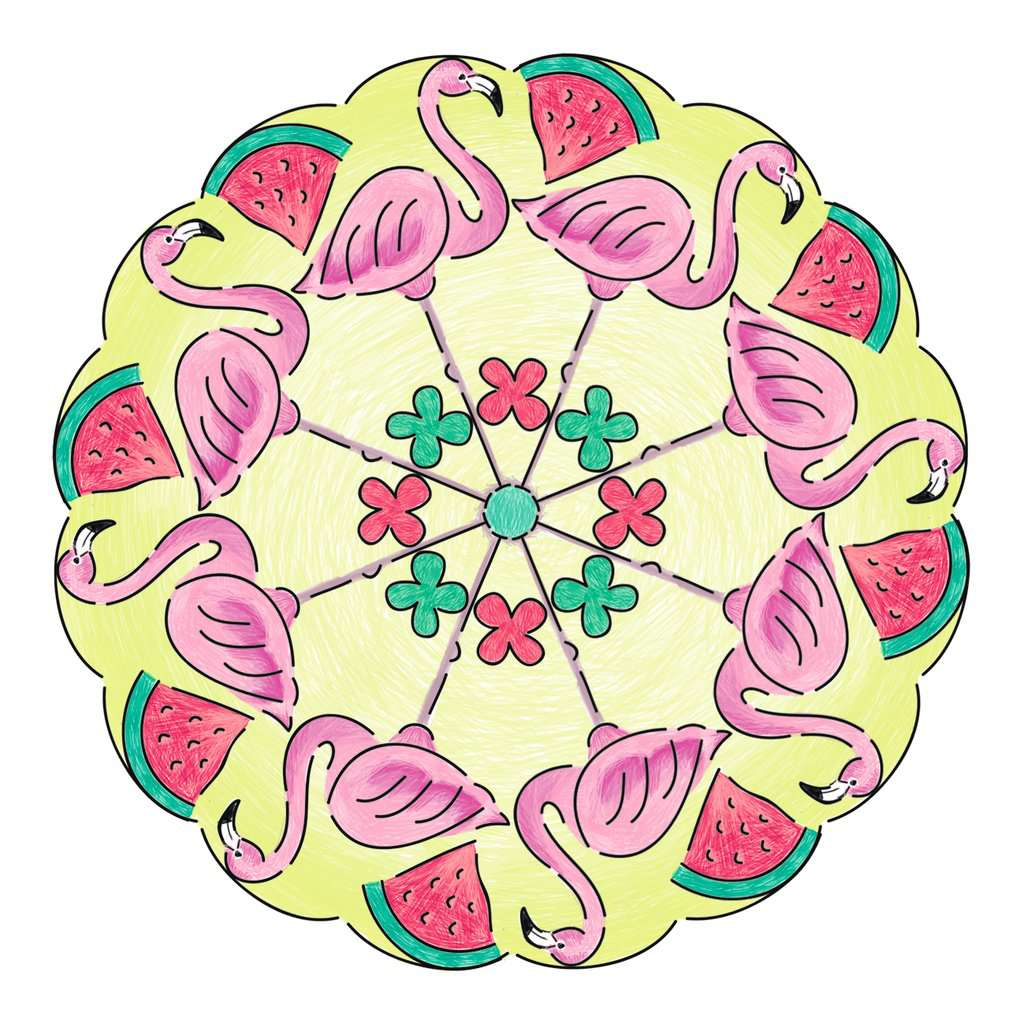 RAVENSBURGER  MANDALA MIDI FLAMINGO & FRIENDS 28518