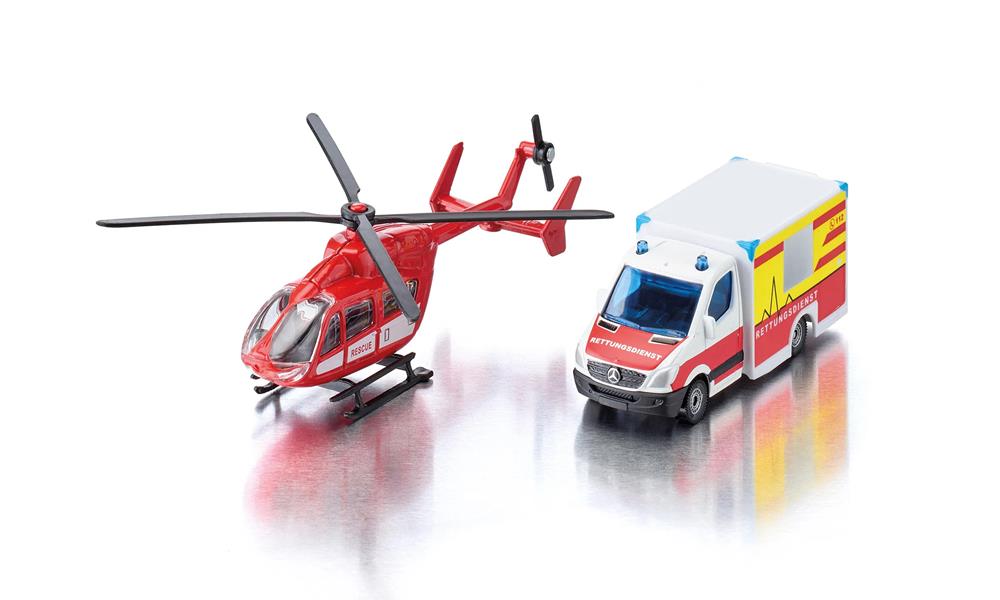 SIKU AMBULANZA MERCEDES-BENZ CON ELICOTTERO 1748