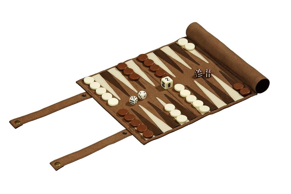 PHILOS SCACCHI BACKGAMMON GIOCO DI DAMA SET DA VIAGGIO IN SEMILPELLE 2801