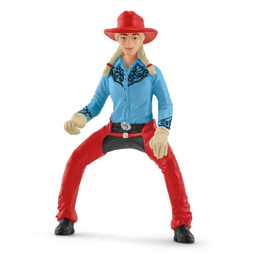 SCHLEICH CAVALLO DA RODEO CON COWGIRL 42576