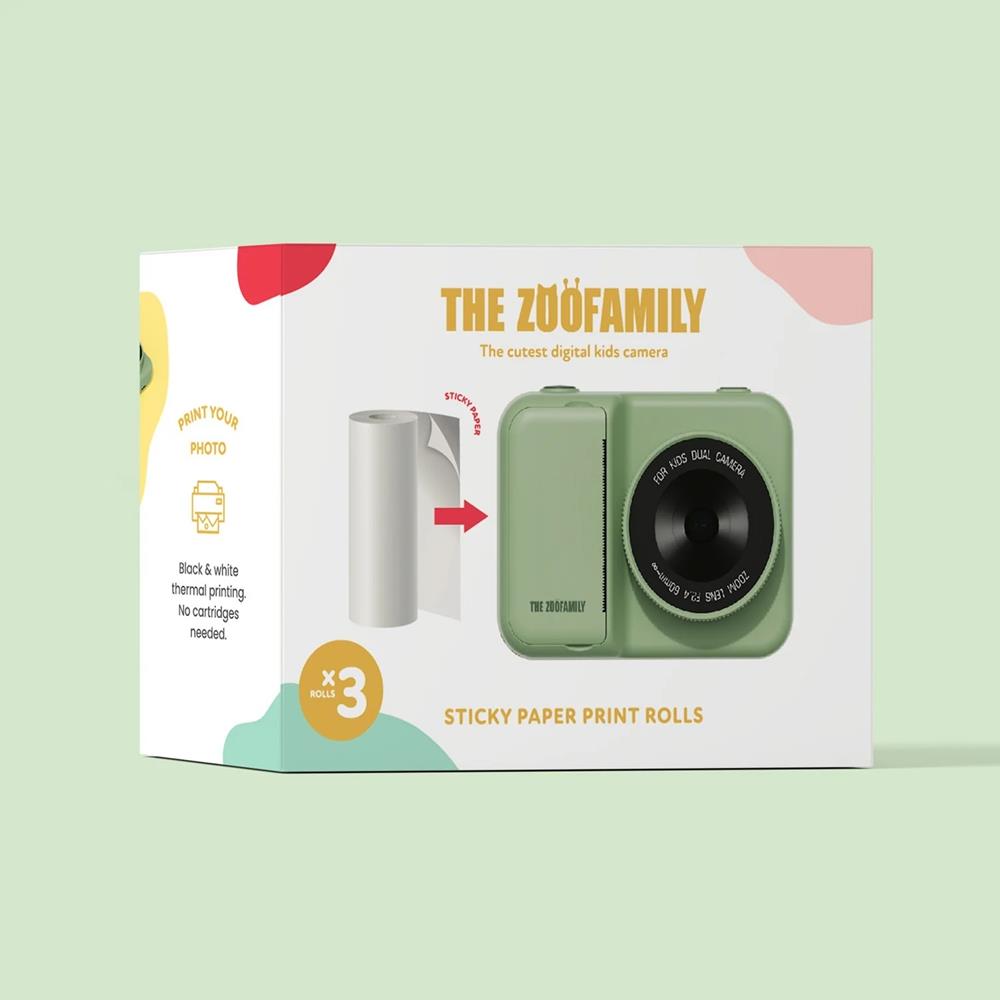 THE ZOOFAMILY ROTOLI CARTA ADESIVIVA PER FOTOCAMERA ISTANTANEA 3PZ